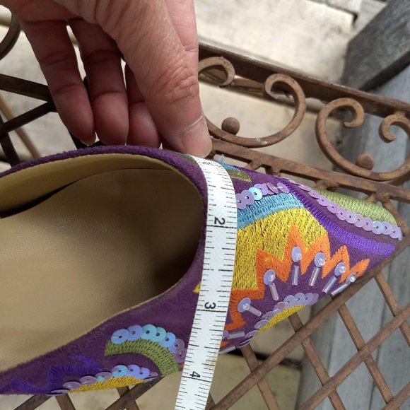vintage 90s purple rainbow leather sequin mules NWOT 🎈HOST PICK X2🎈 - Picture 10 of 10